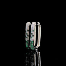 Emerald Ombre Pavé Hoop Earrings