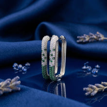 Emerald Ombre Pavé Hoop Earrings