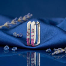 Ruby Ombre Pavé Hoop Earrings