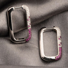 Ruby Ombre Pavé Hoop Earrings