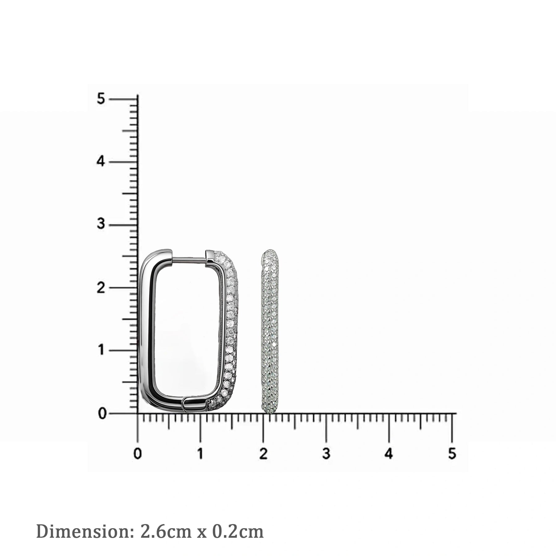White Ombre Pavé Hoop Earrings