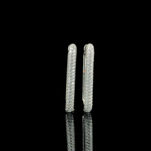 White Ombre Pavé Hoop Earrings