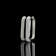 White Ombre Pavé Hoop Earrings
