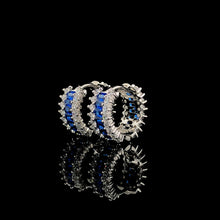 Blue Huggie Hoop Earrings