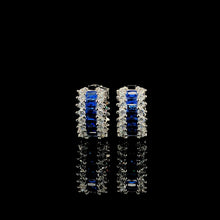 Blue Huggie Hoop Earrings