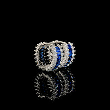 Blue Huggie Hoop Earrings