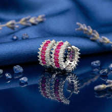 Ruby Huggie Hoop Earrings