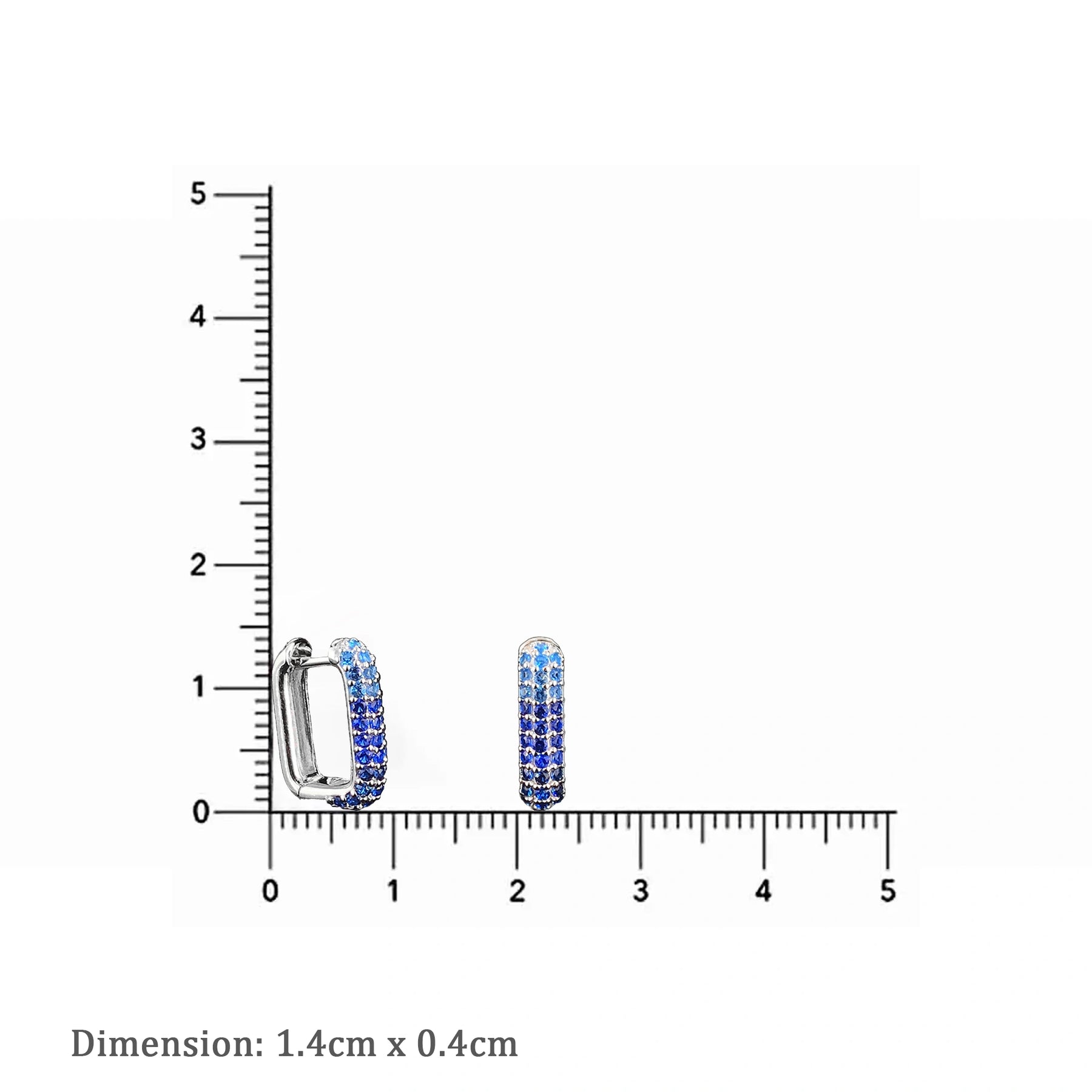 Sapphire Ombré Pavé Huggie Hoop Earring