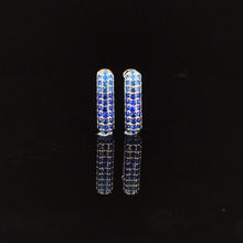 Sapphire Ombré Pavé Huggie Hoop Earring