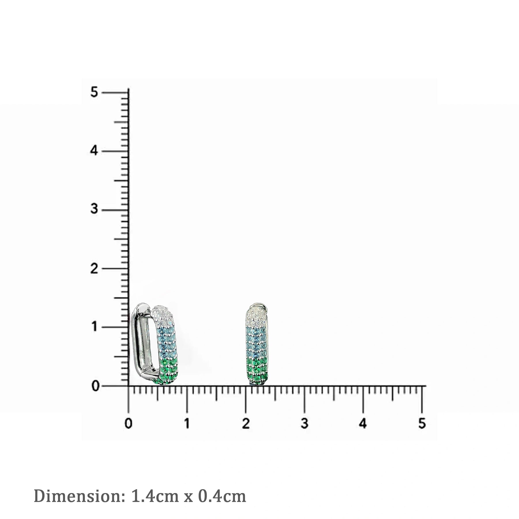 Emerald Ombré Pavé Huggie Hoop Earring