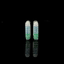 Emerald Ombré Pavé Huggie Hoop Earring