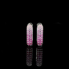 Ruby Ombré Pavé Huggie Hoop Earring
