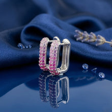 Ruby Ombré Pavé Huggie Hoop Earring