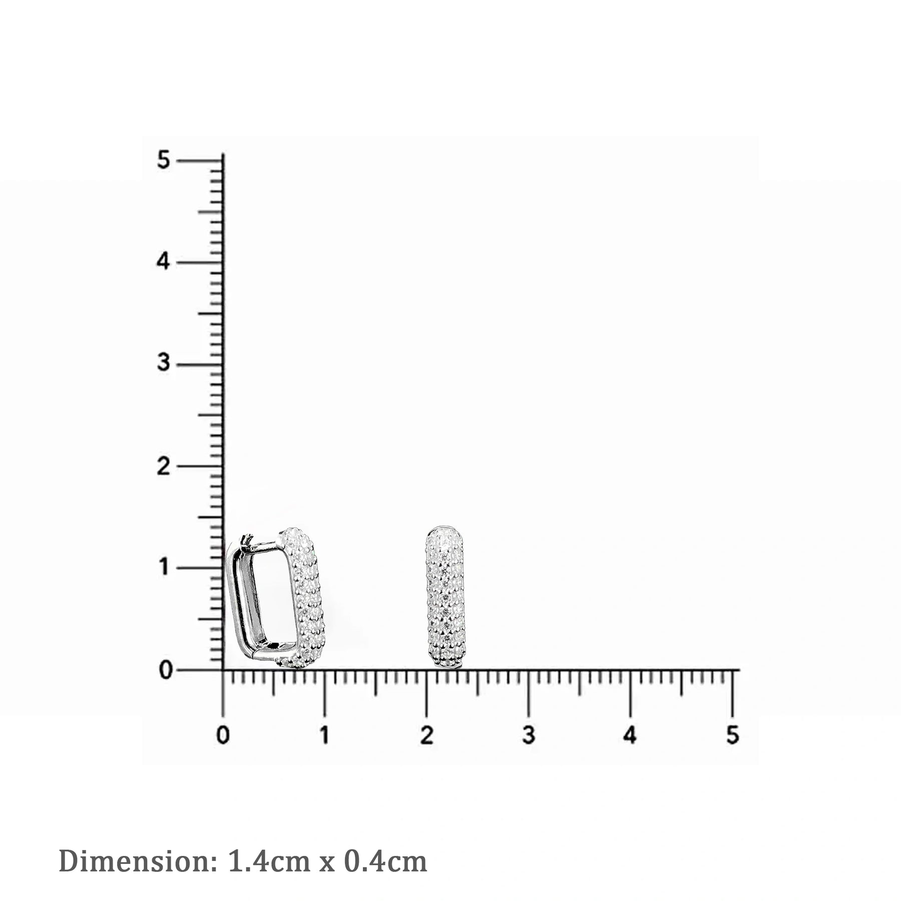White Ombré Pavé Huggie Hoop Earring
