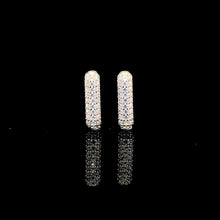 White Ombré Pavé Huggie Hoop Earring