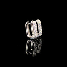 White Ombré Pavé Huggie Hoop Earring