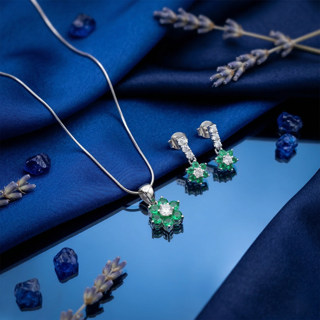 Emerald Blossom Floral Set