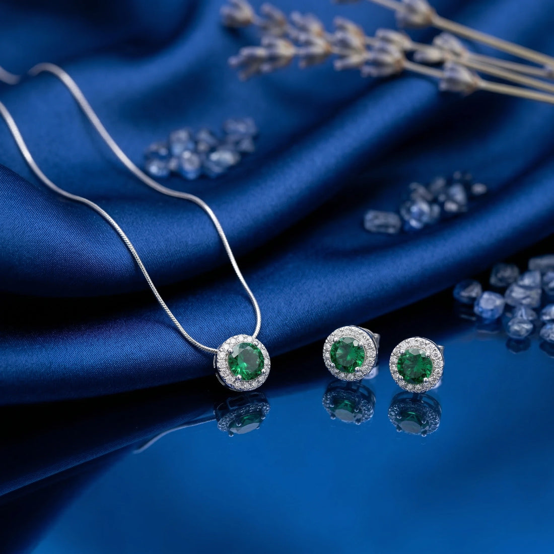 Emerald Halo Elegance Set