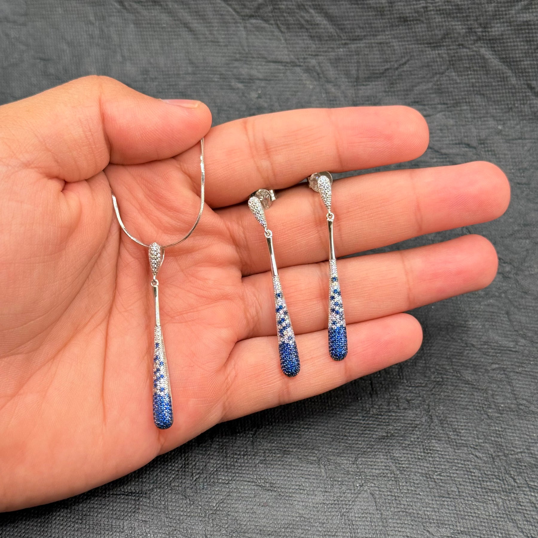 Sapphire Teardrop Elegance Set