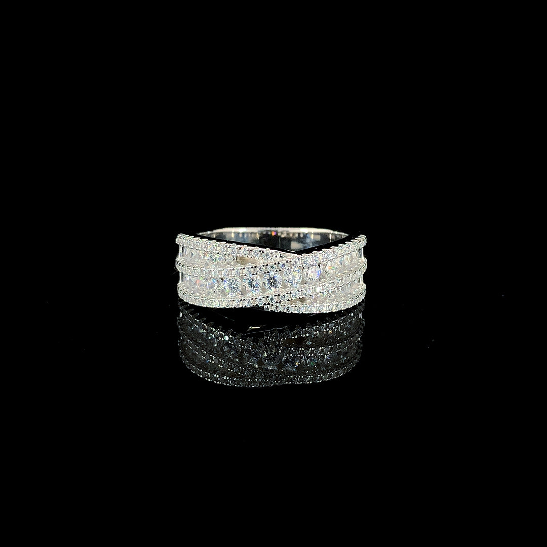 White Criss Cross Ring