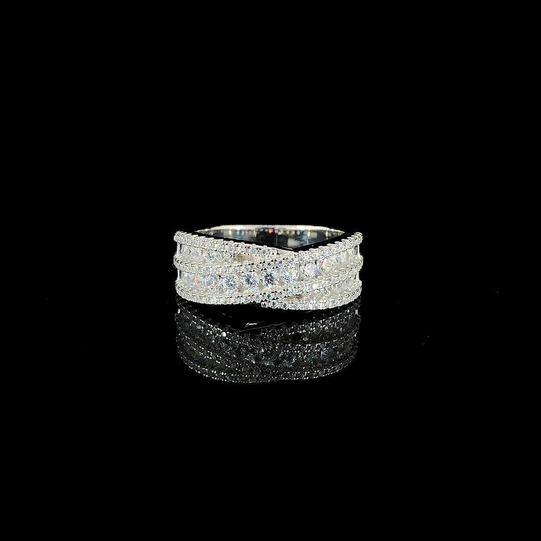 White Criss Cross Ring