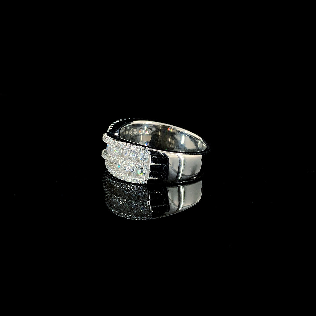 White Criss Cross Ring
