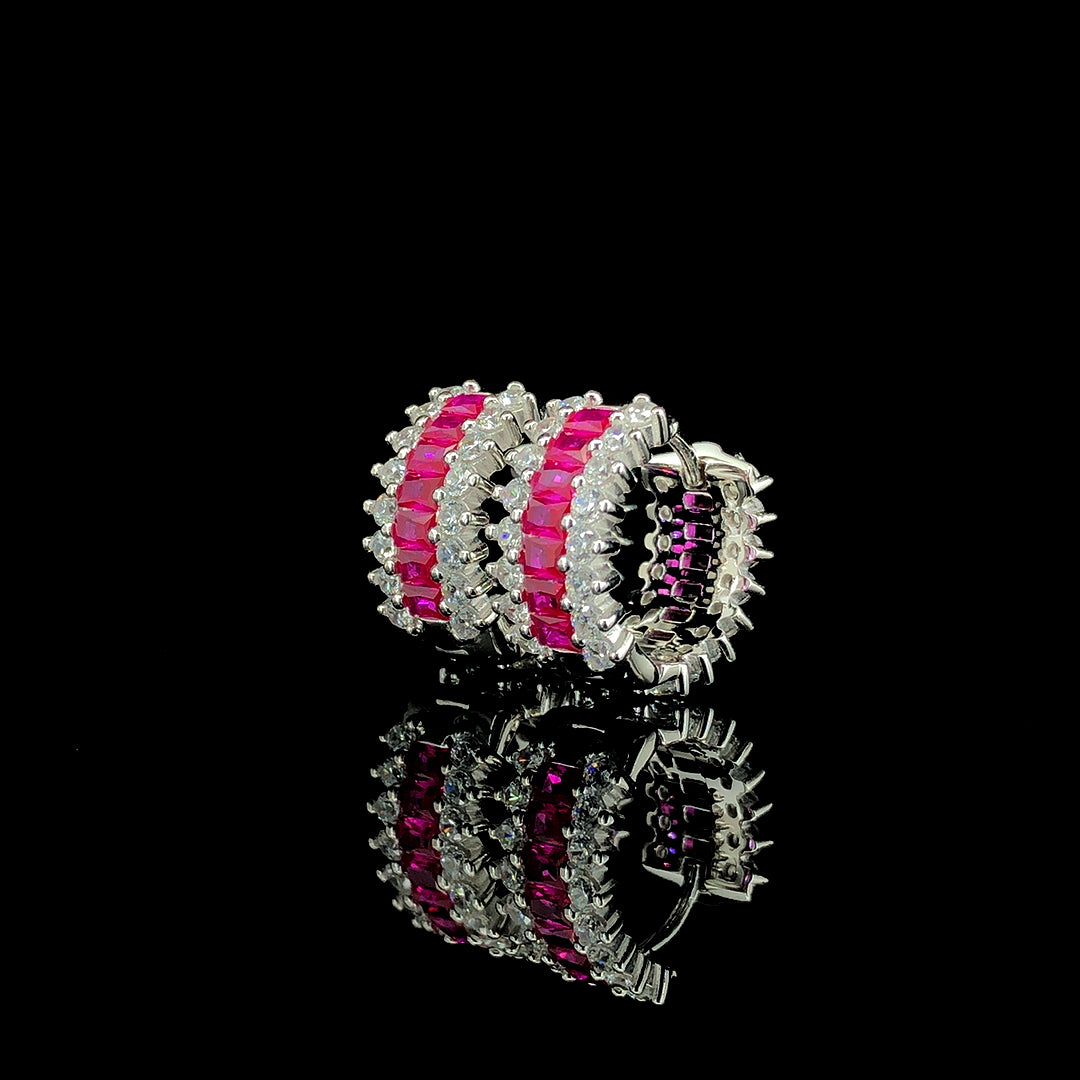 Ruby Huggie Hoop Earrings