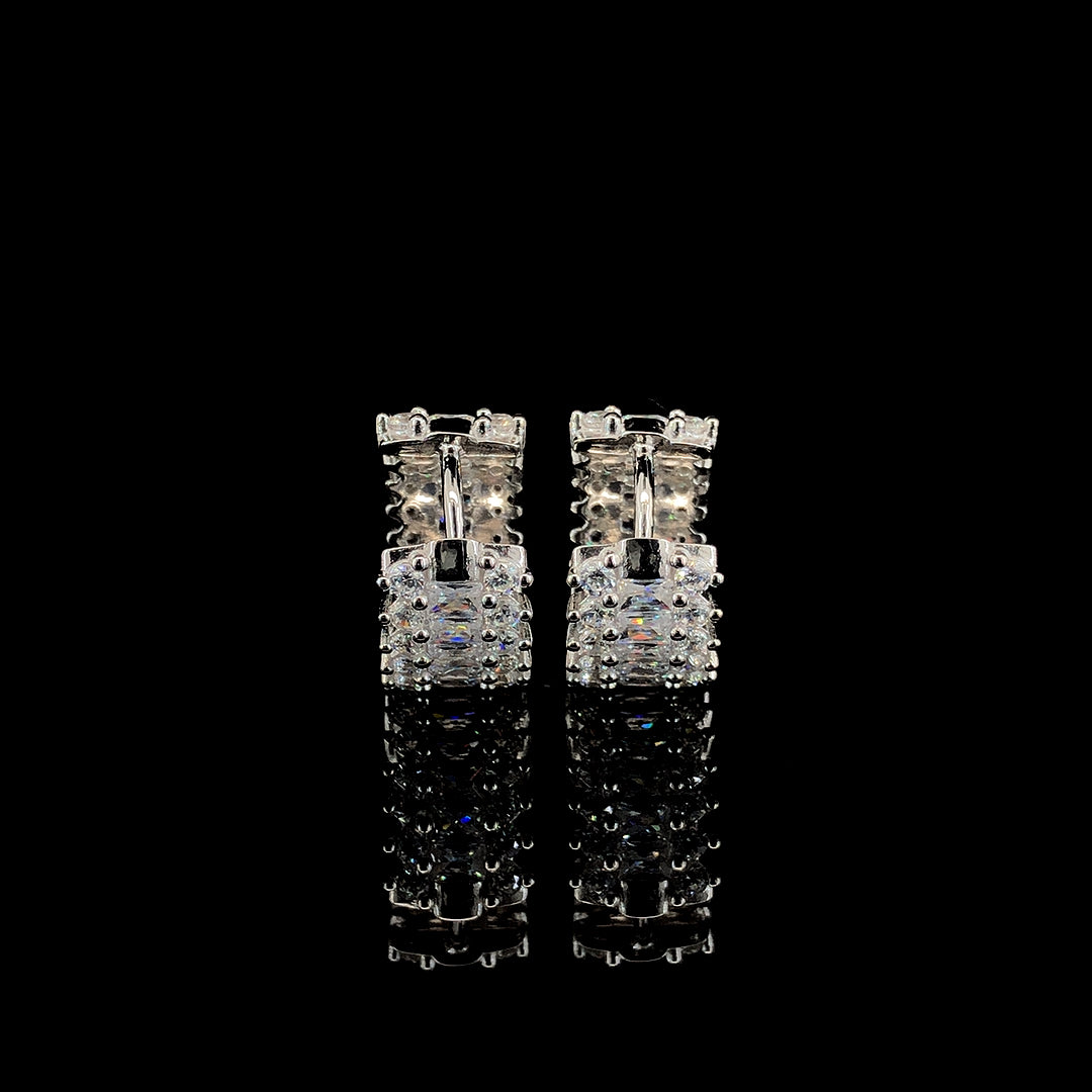 White Huggie Hoop Earrings