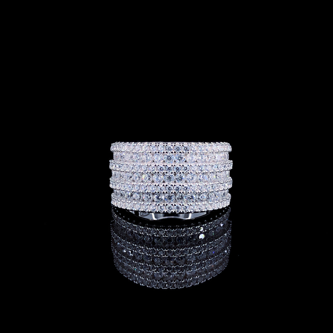 White Prestige Row Channel Ring