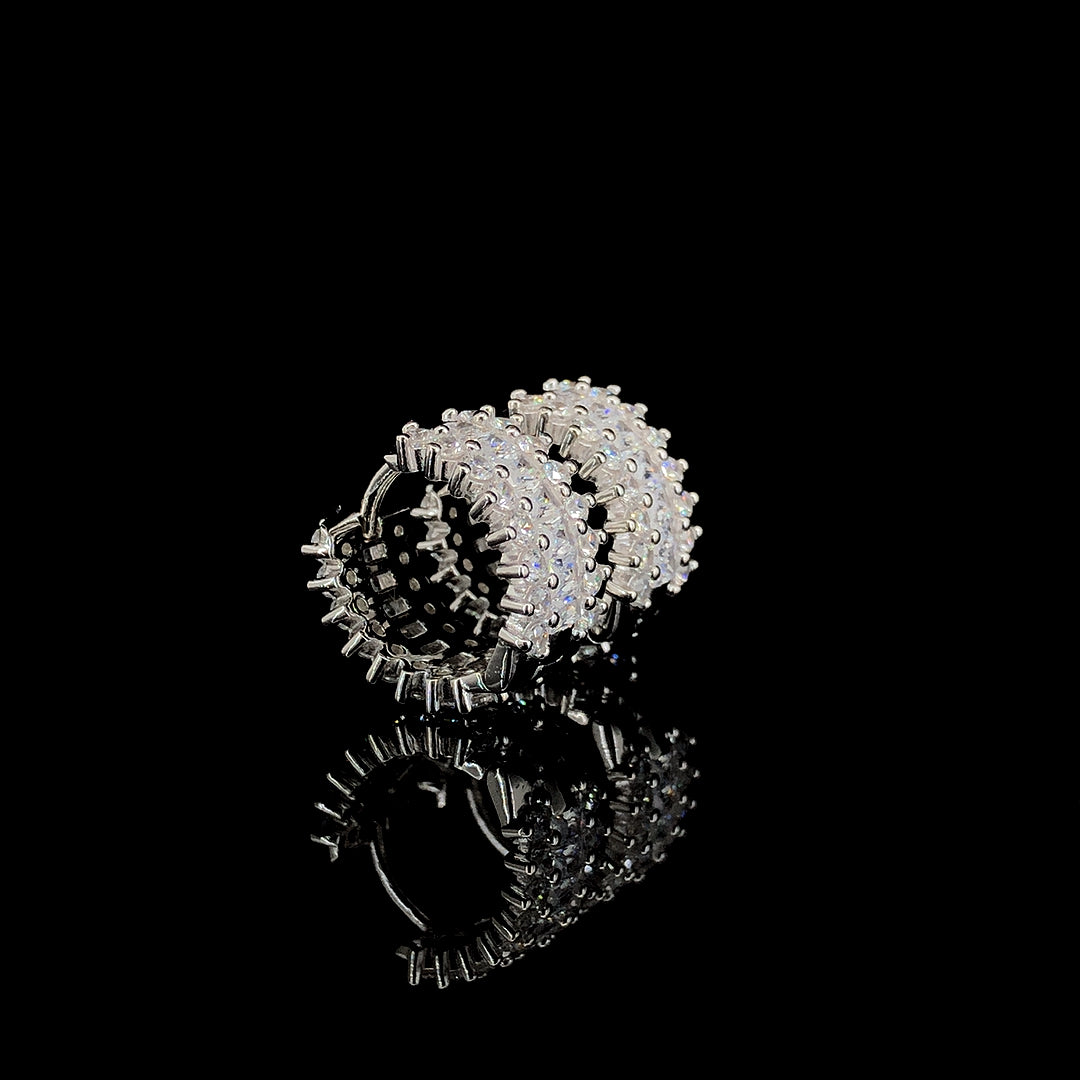 White Huggie Hoop Earrings