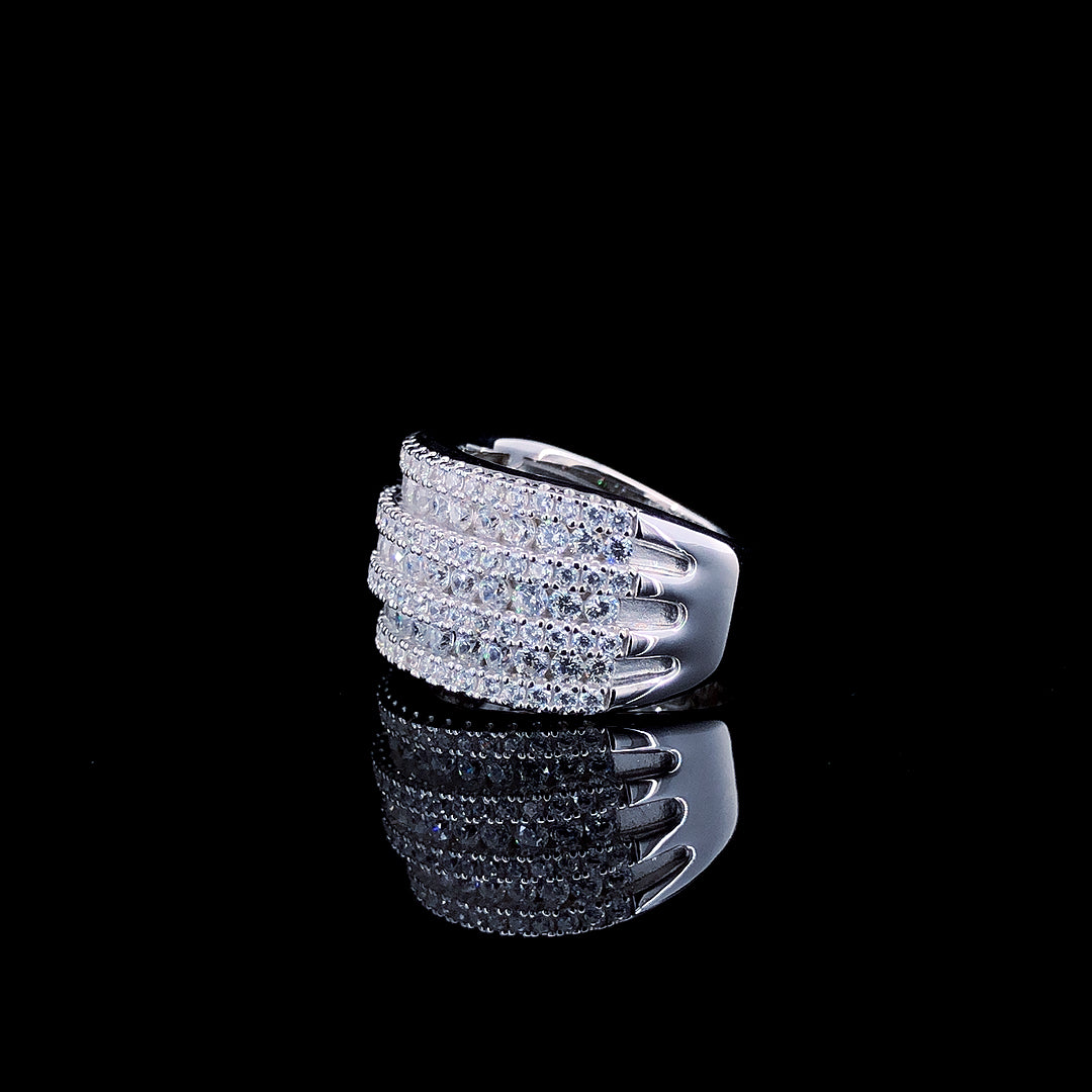 White Prestige Row Channel Ring