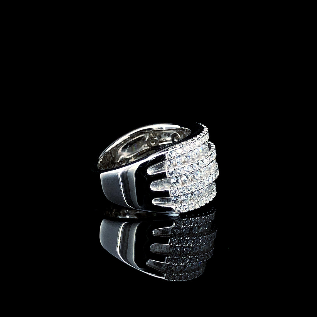 White Prestige Row Channel Ring
