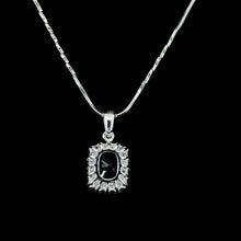 Emerald Princess Cut Halo Pendant