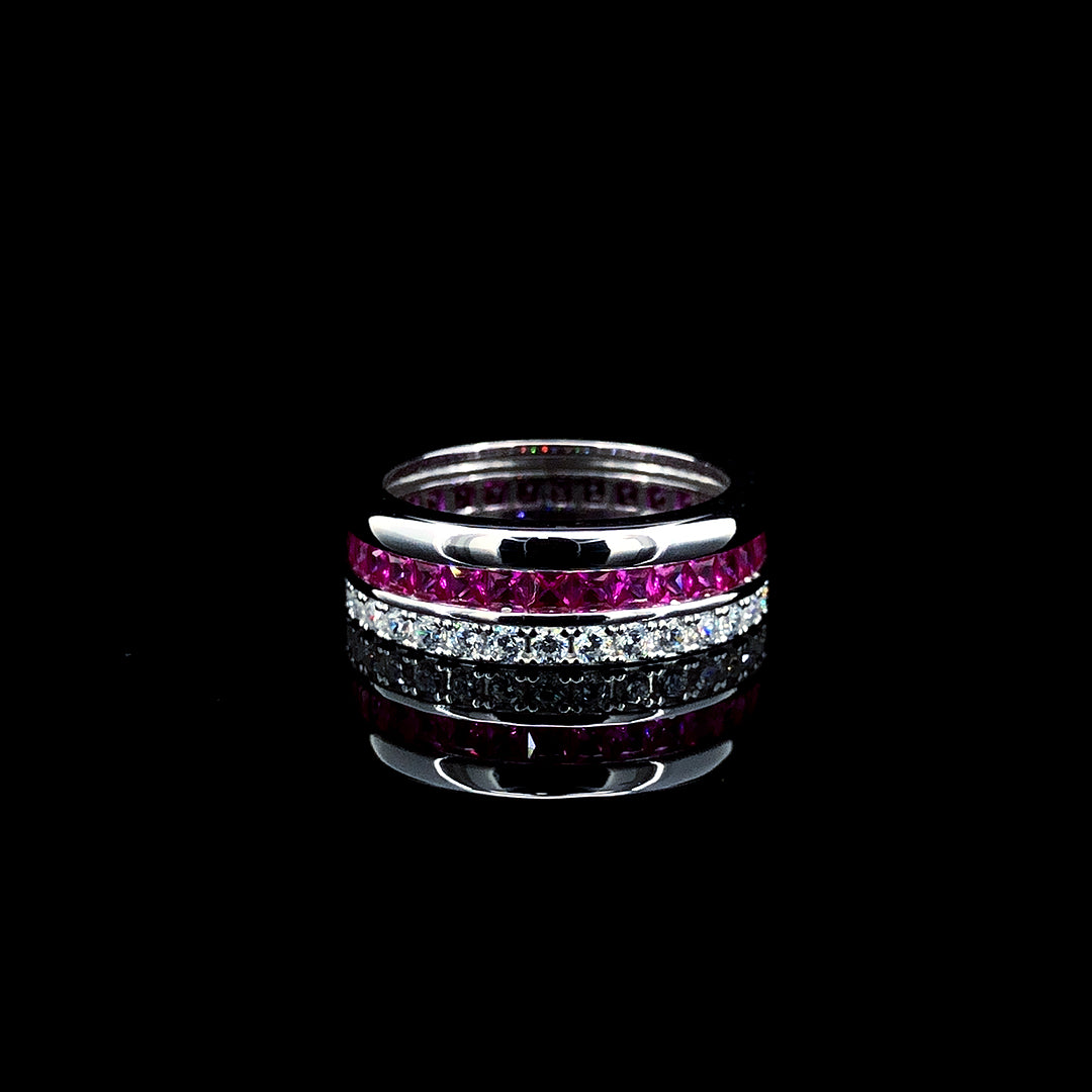 Cushion Cut Ruby Band