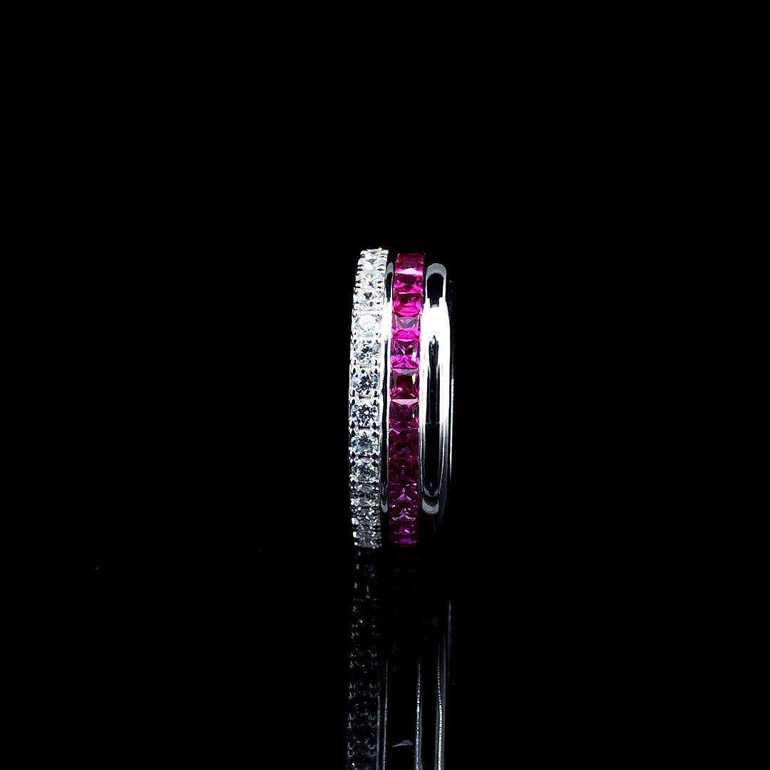Cushion Cut Ruby Band