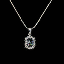 White Princess Cut Halo Pendant