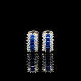 Blue Huggie Hoop Earrings