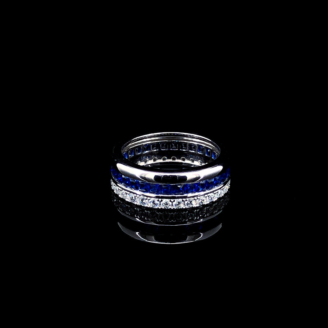 Cushion Cut Blue Sapphire Band