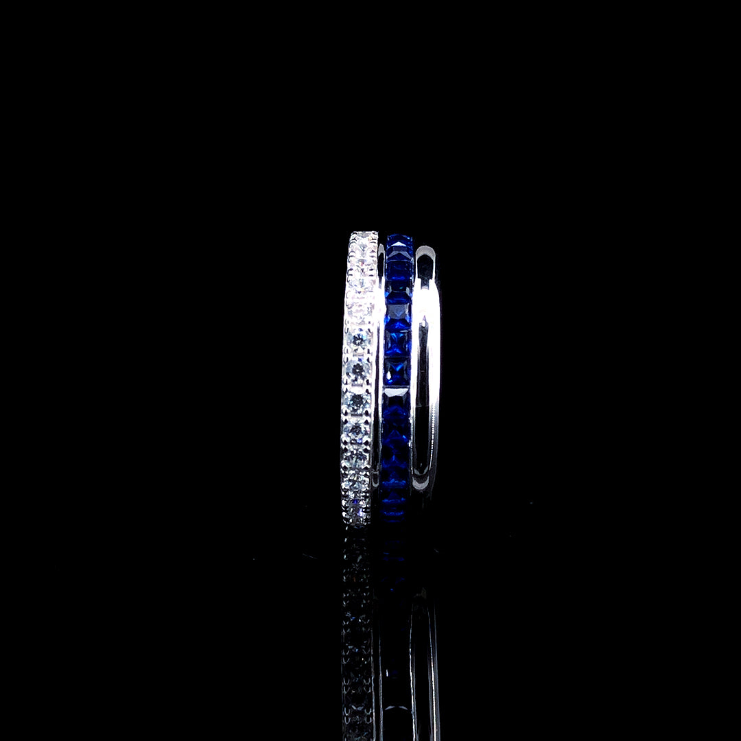 Cushion Cut Blue Sapphire Band