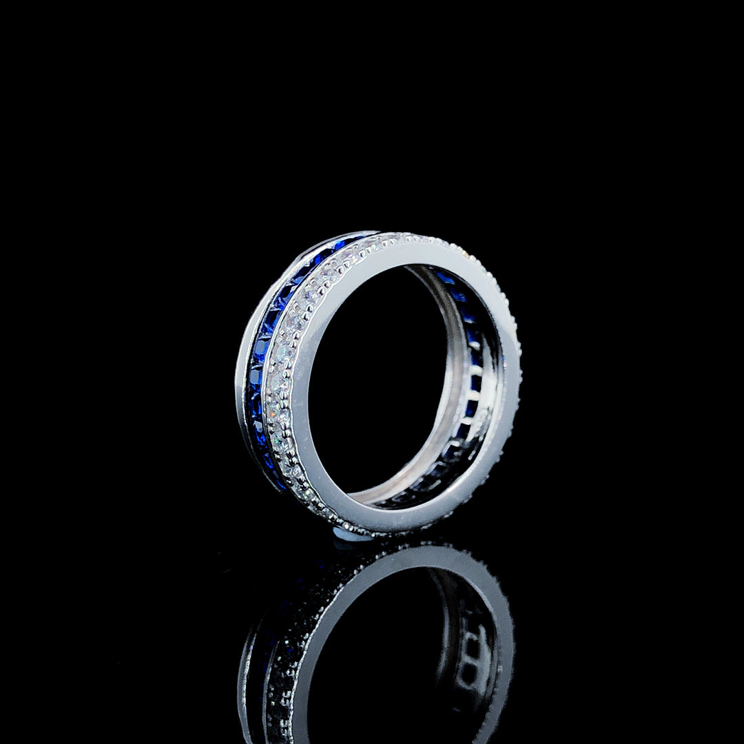 Cushion Cut Blue Sapphire Band