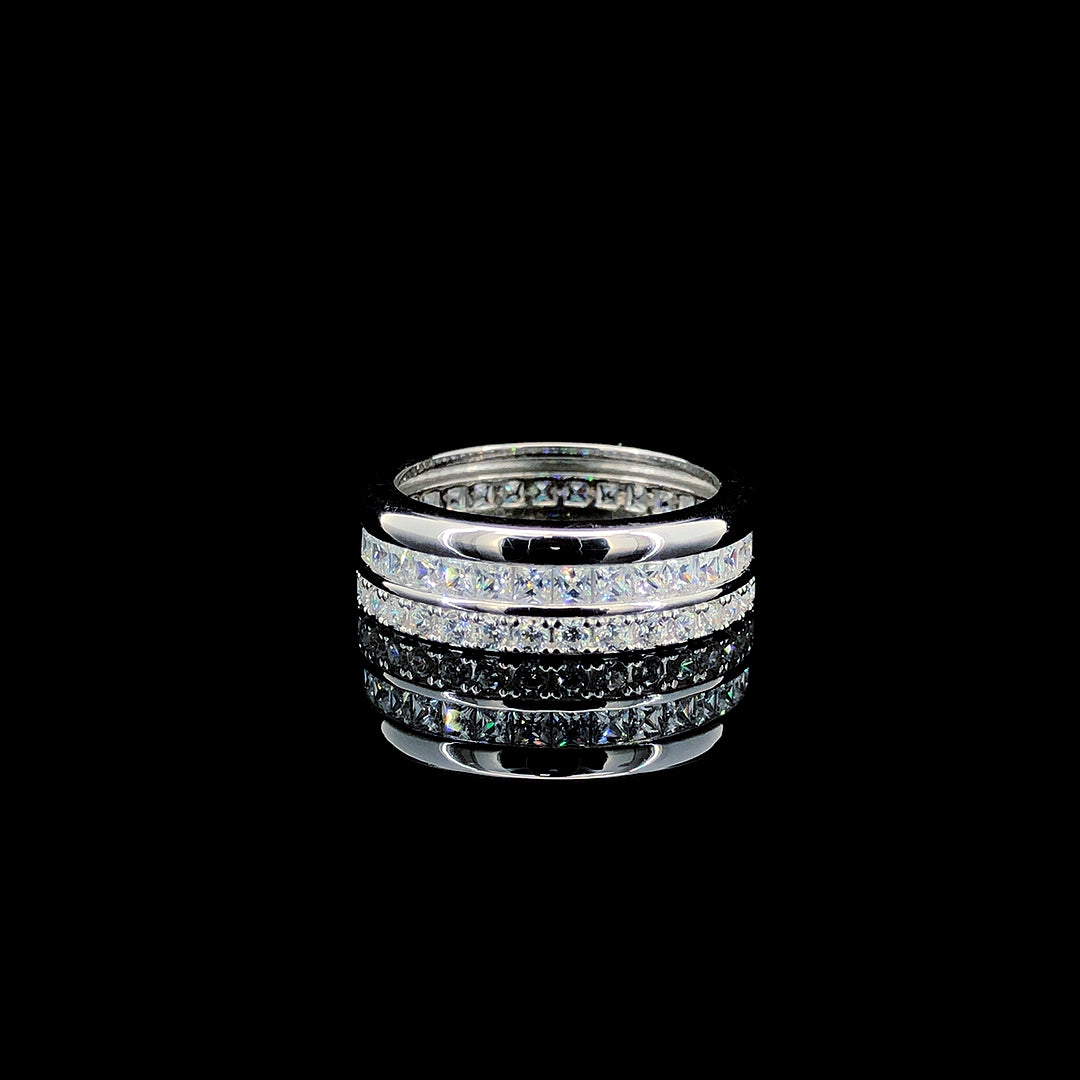 Cushion Cut White Band