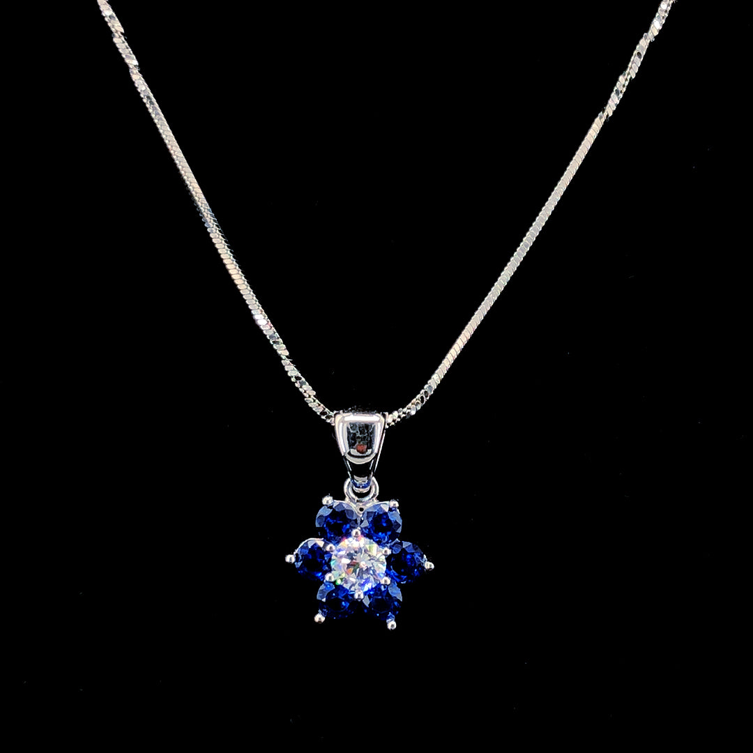 Sapphire Floral Pendant