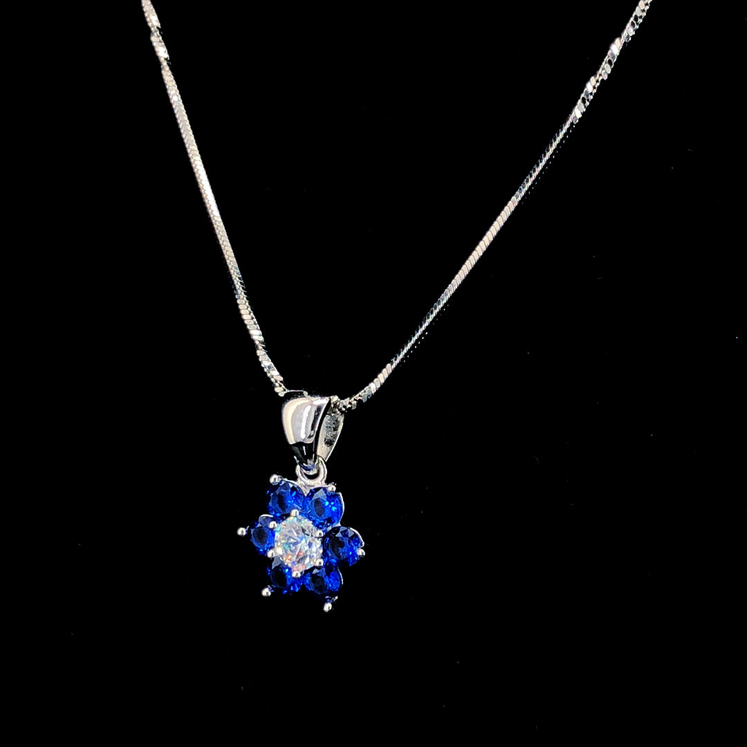 Sapphire Floral Pendant