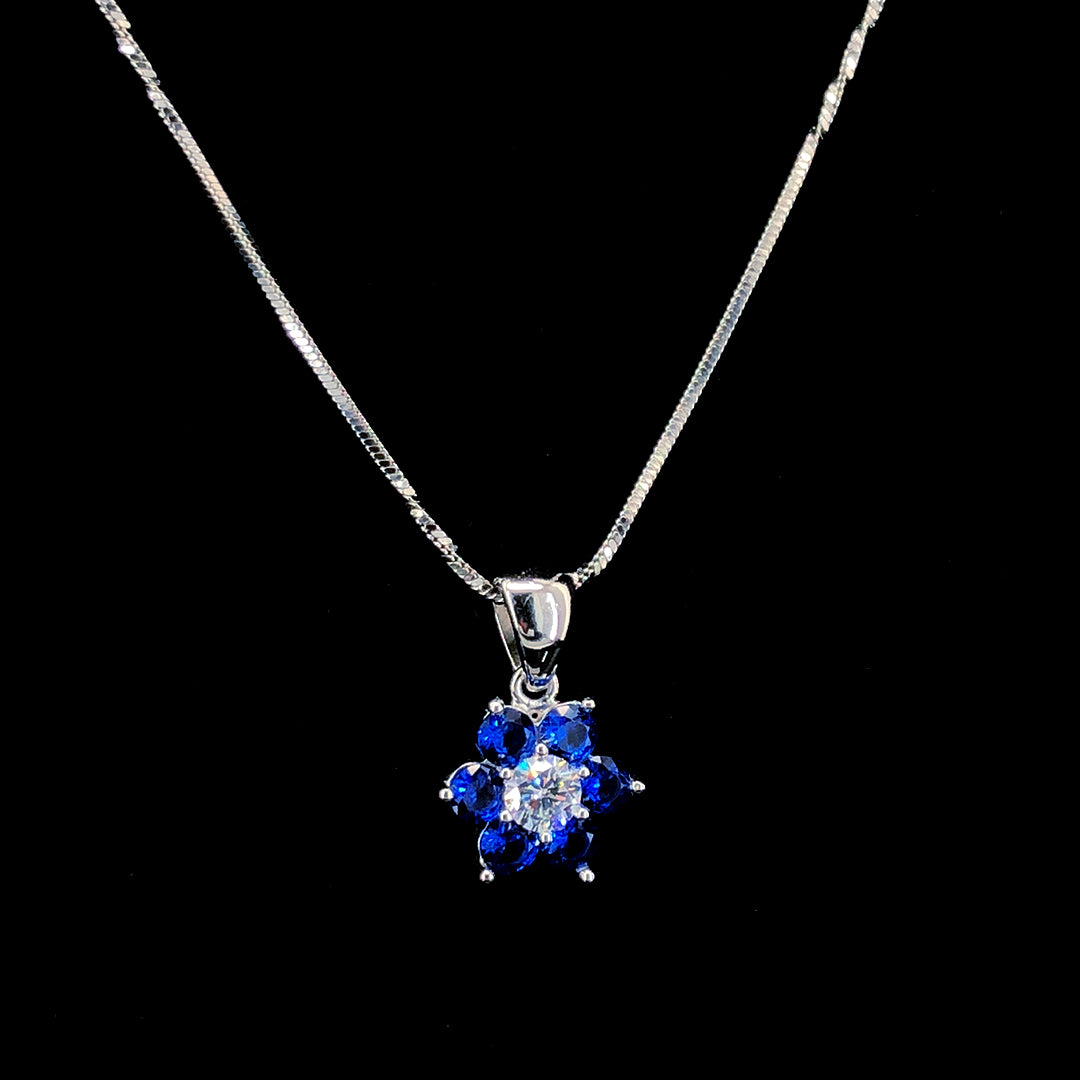 Sapphire Floral Pendant