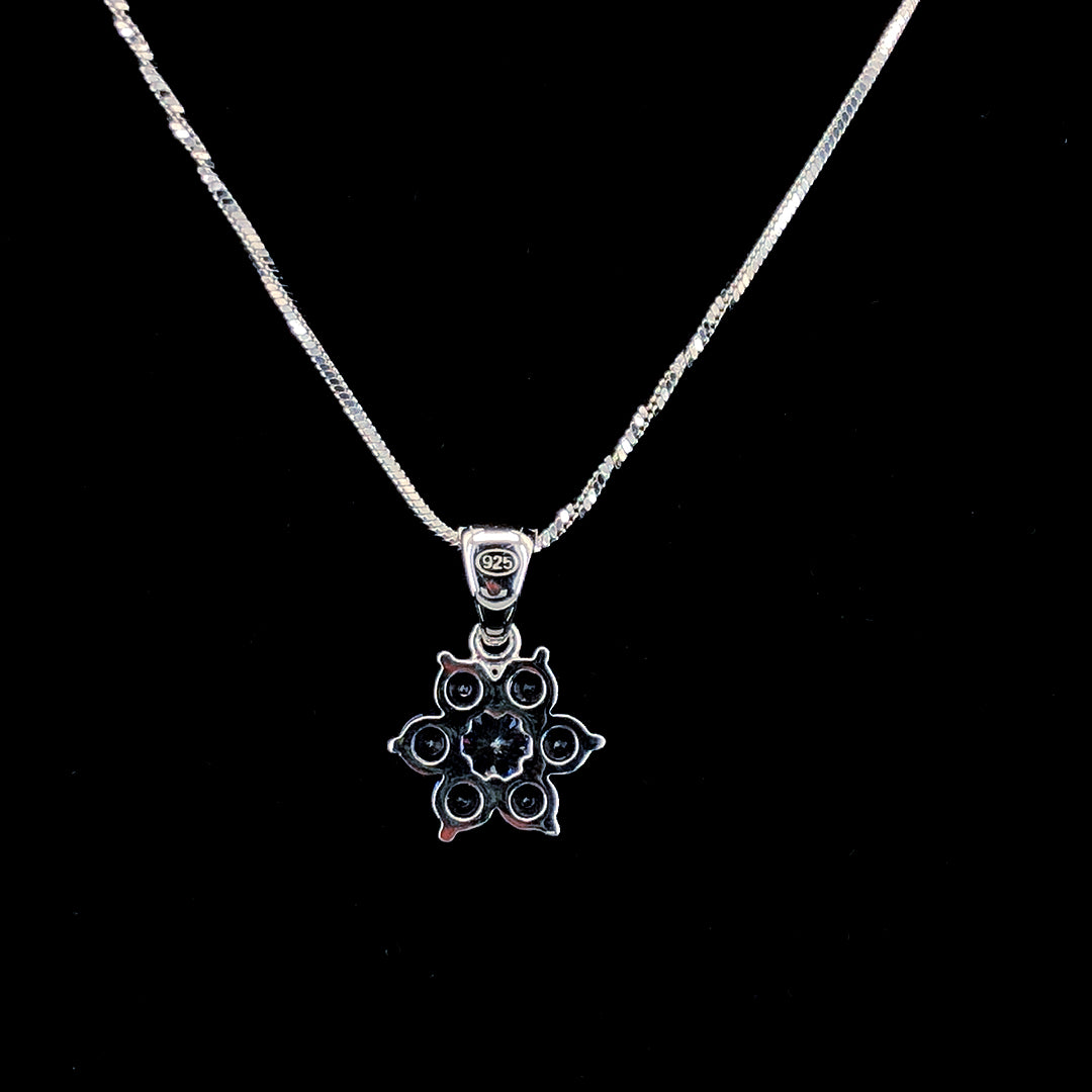 Sapphire Floral Pendant