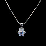 White Aqua Floral Pendant