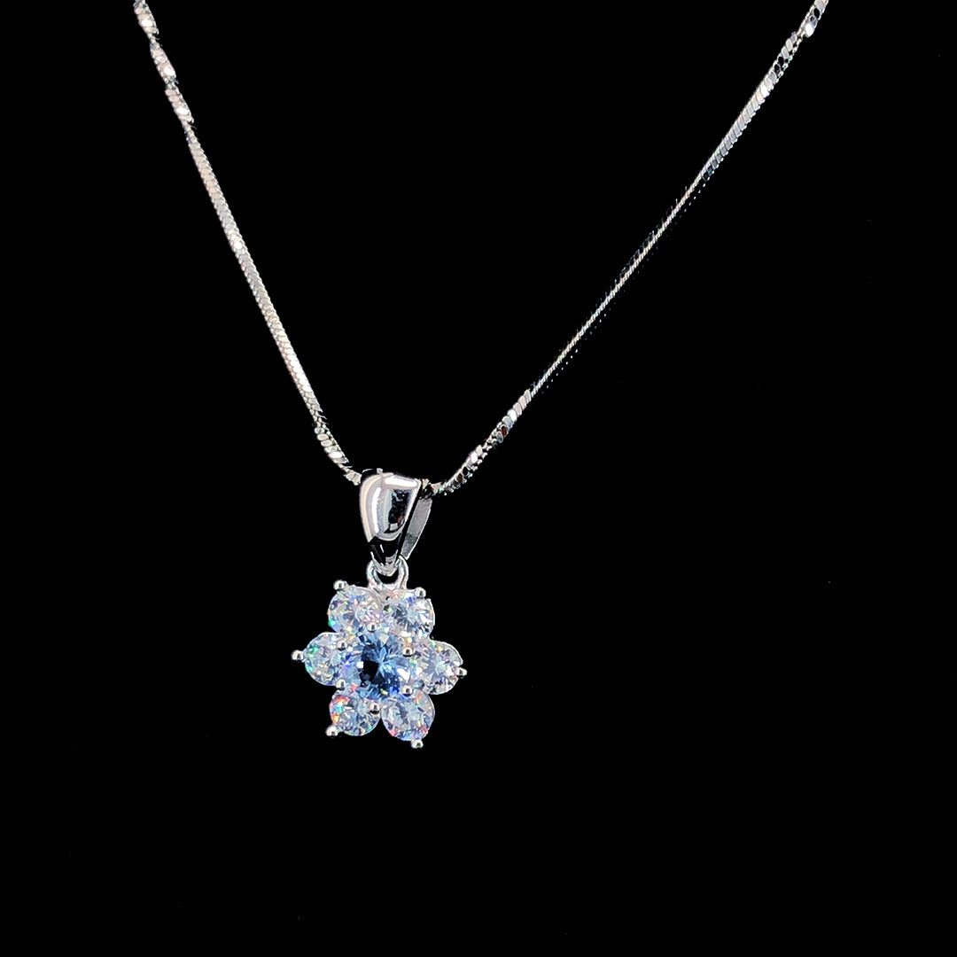 White Aqua Floral Pendant