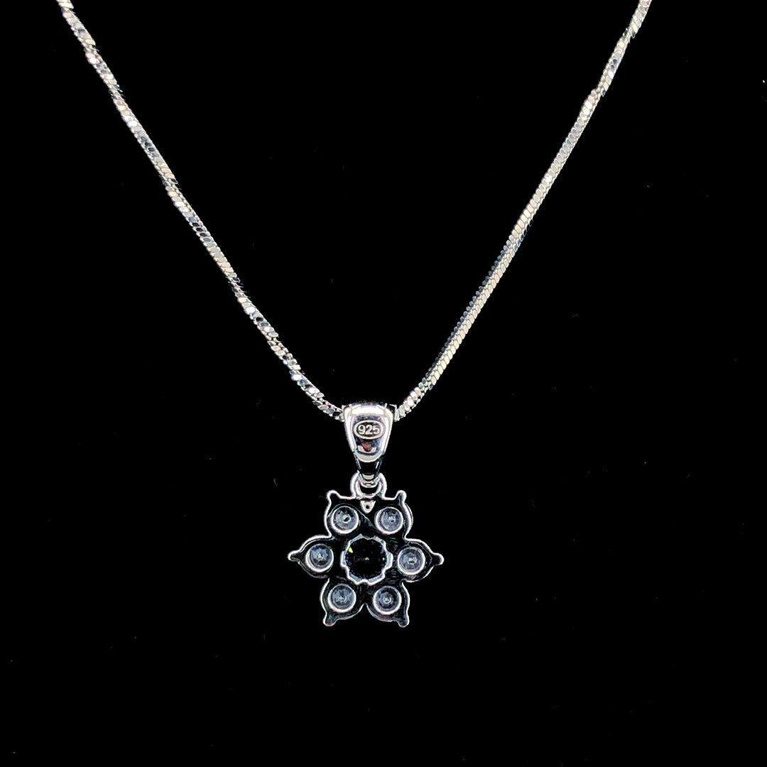 White Aqua Floral Pendant