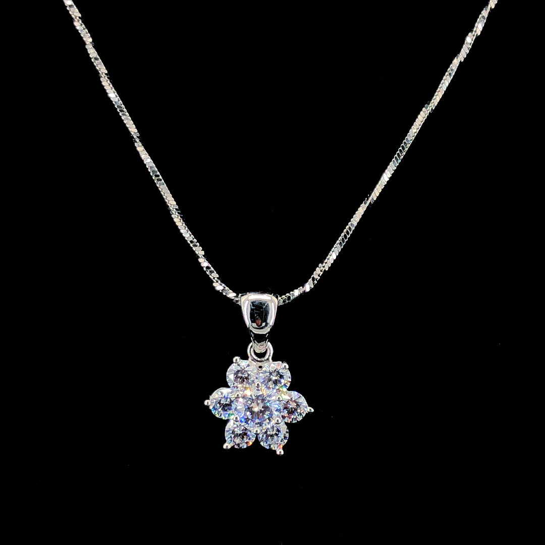 White Stone Floral Pendant