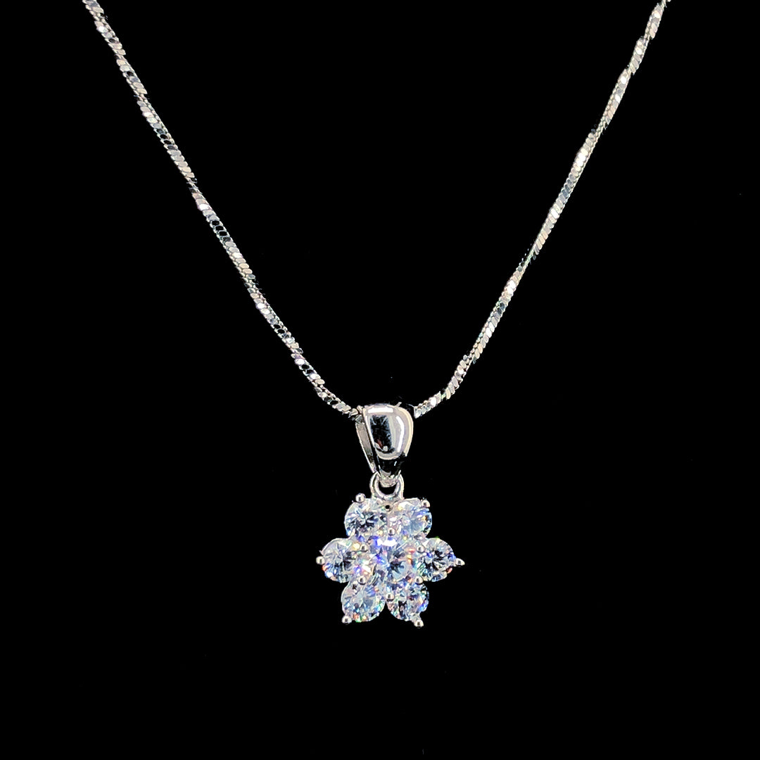 White Stone Floral Pendant